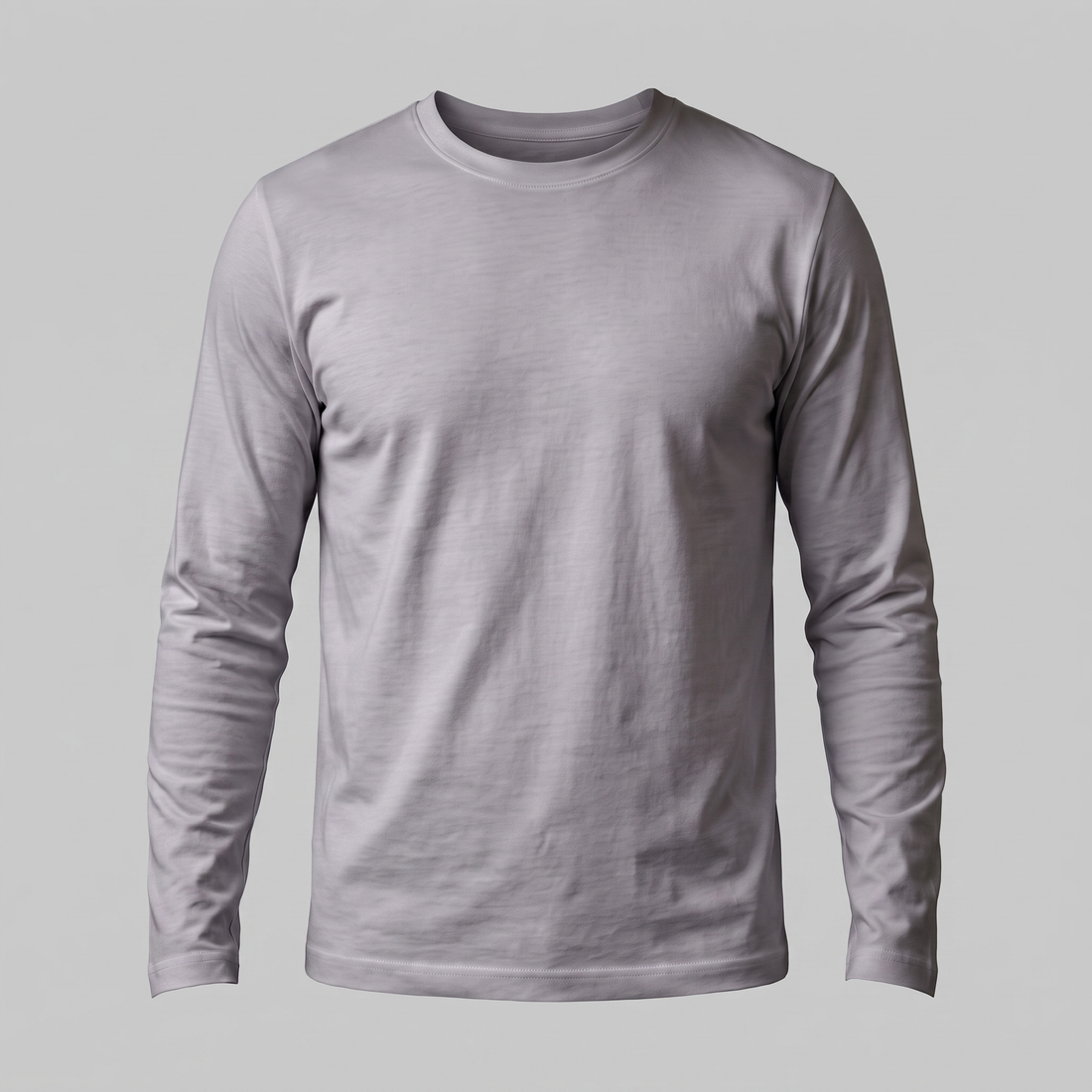 Men's Cotton Blend Long Sleeve Crew Neck Shirt