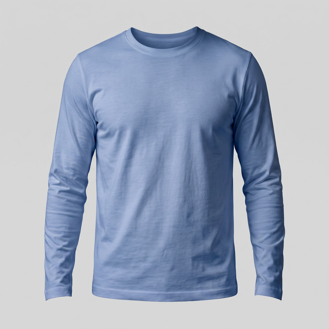 Men's Cotton Blend Long Sleeve Crew Neck Shirt