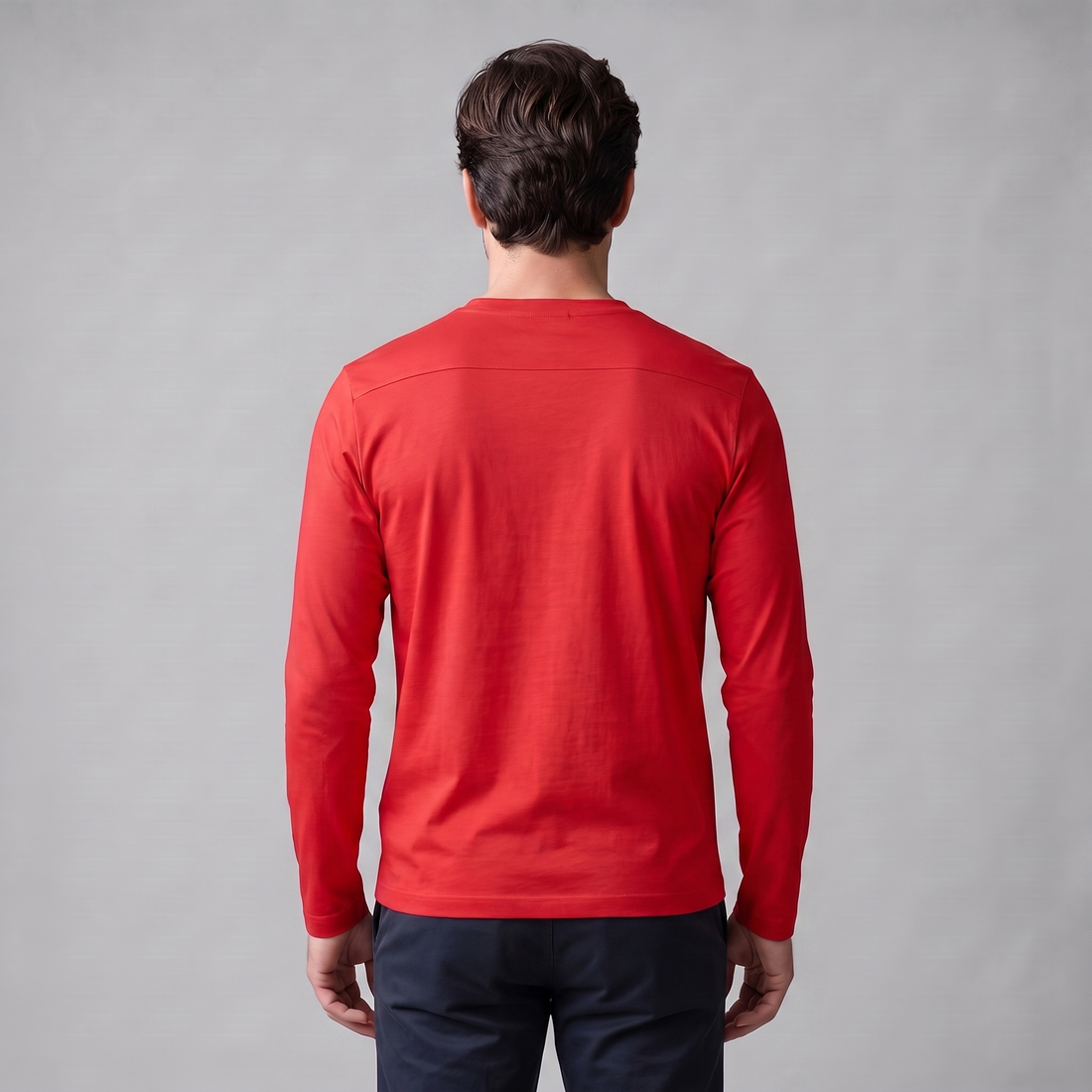 Men's Cotton Blend Long Sleeve Crew Neck Shirt