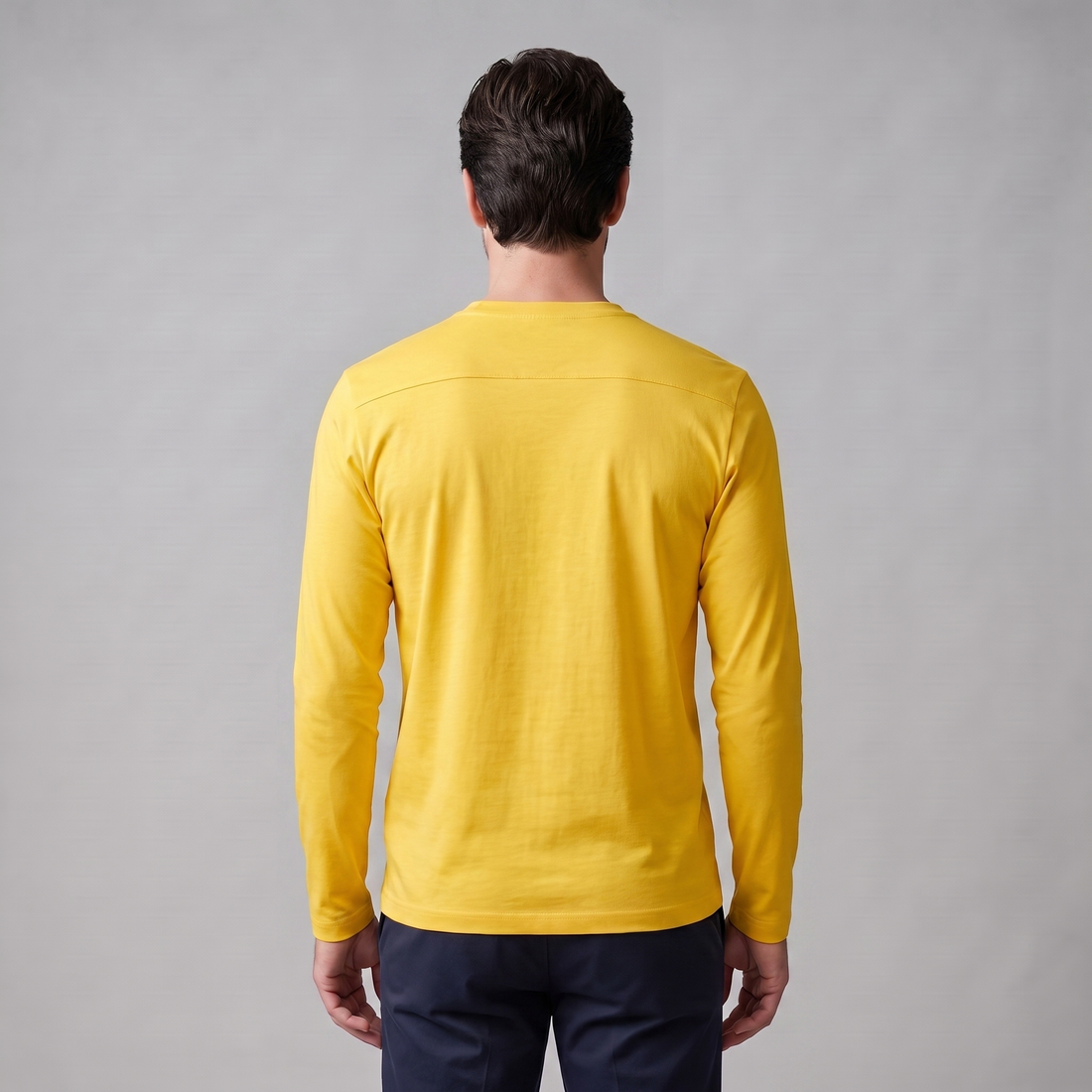 Men's Cotton Blend Long Sleeve Crew Neck Shirt
