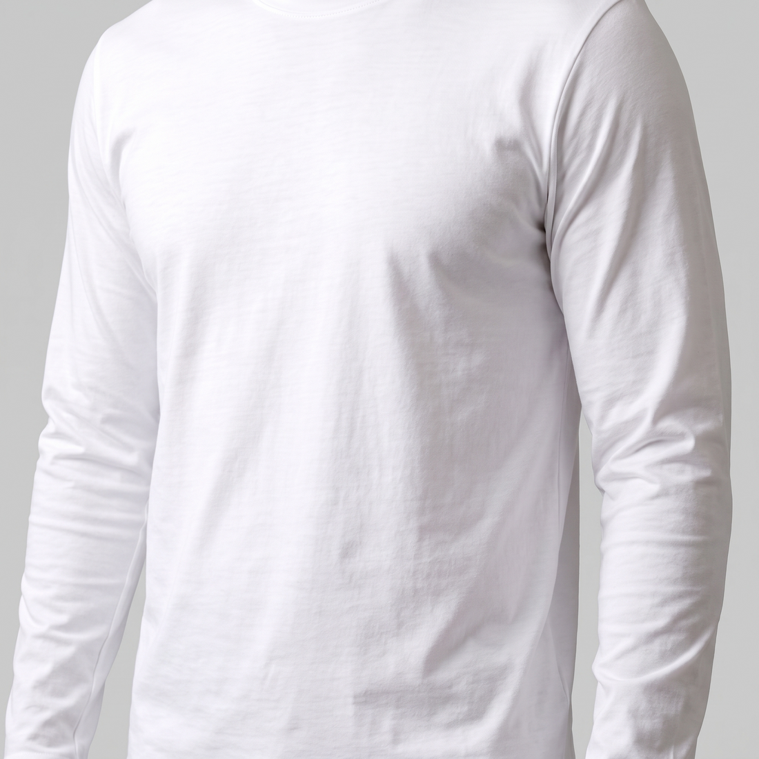 Men's Cotton Blend Long Sleeve Crew Neck Shirt