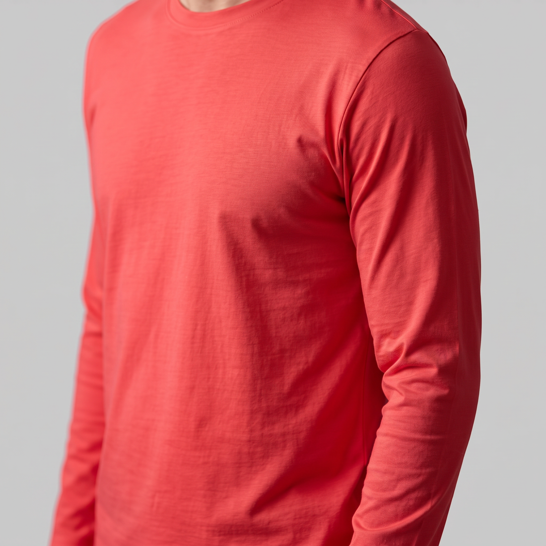 Men's Cotton Blend Long Sleeve Crew Neck Shirt