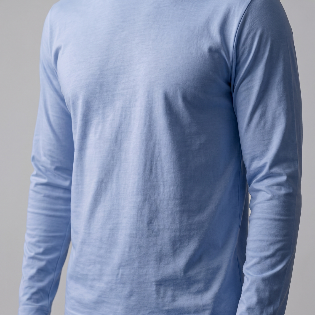 Men's Cotton Blend Long Sleeve Crew Neck Shirt
