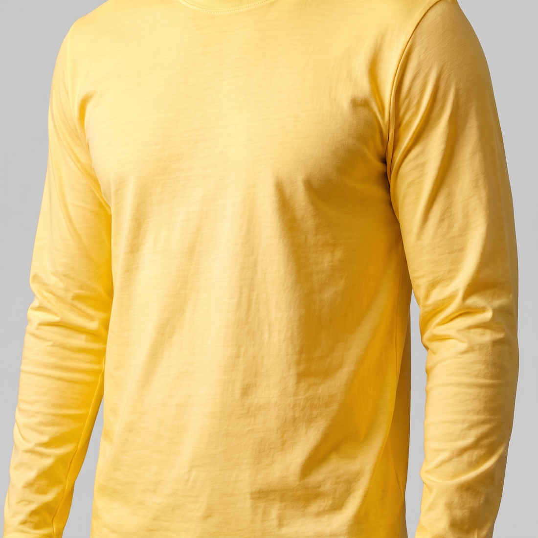 Men's Cotton Blend Long Sleeve Crew Neck Shirt