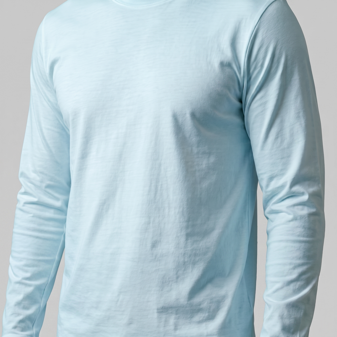 Men's Cotton Blend Long Sleeve Crew Neck Shirt