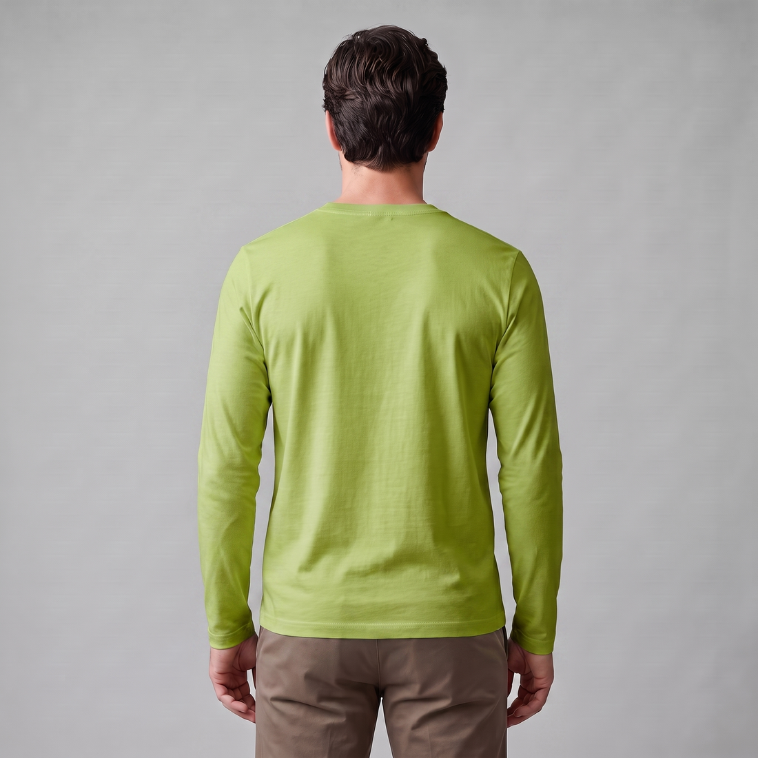 Men's Cotton Blend Long Sleeve Crew Neck Shirt