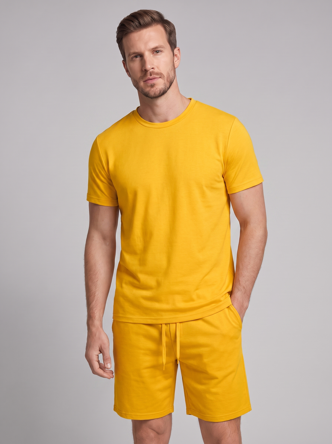 Men's Cotton Blend T-Shirt and Shorts Co-Ord Set