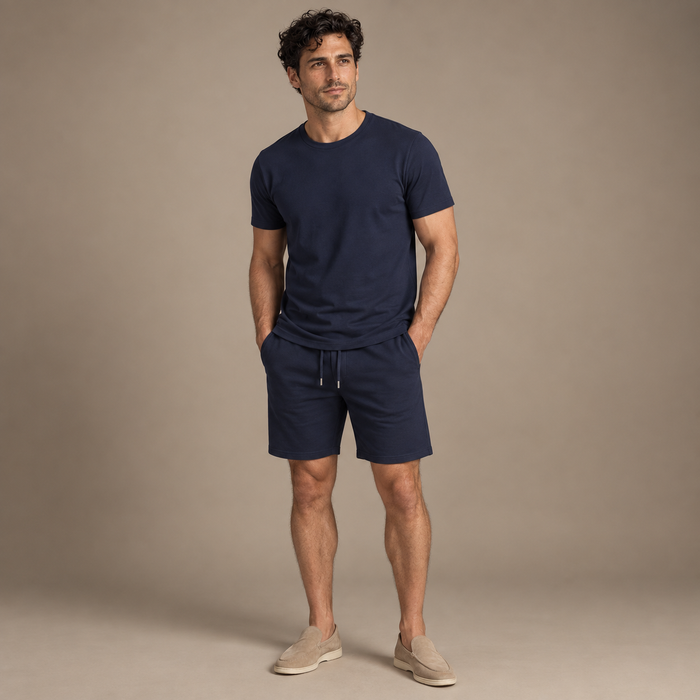 Men's Cotton Blend T-Shirt and Shorts Co-Ord Set