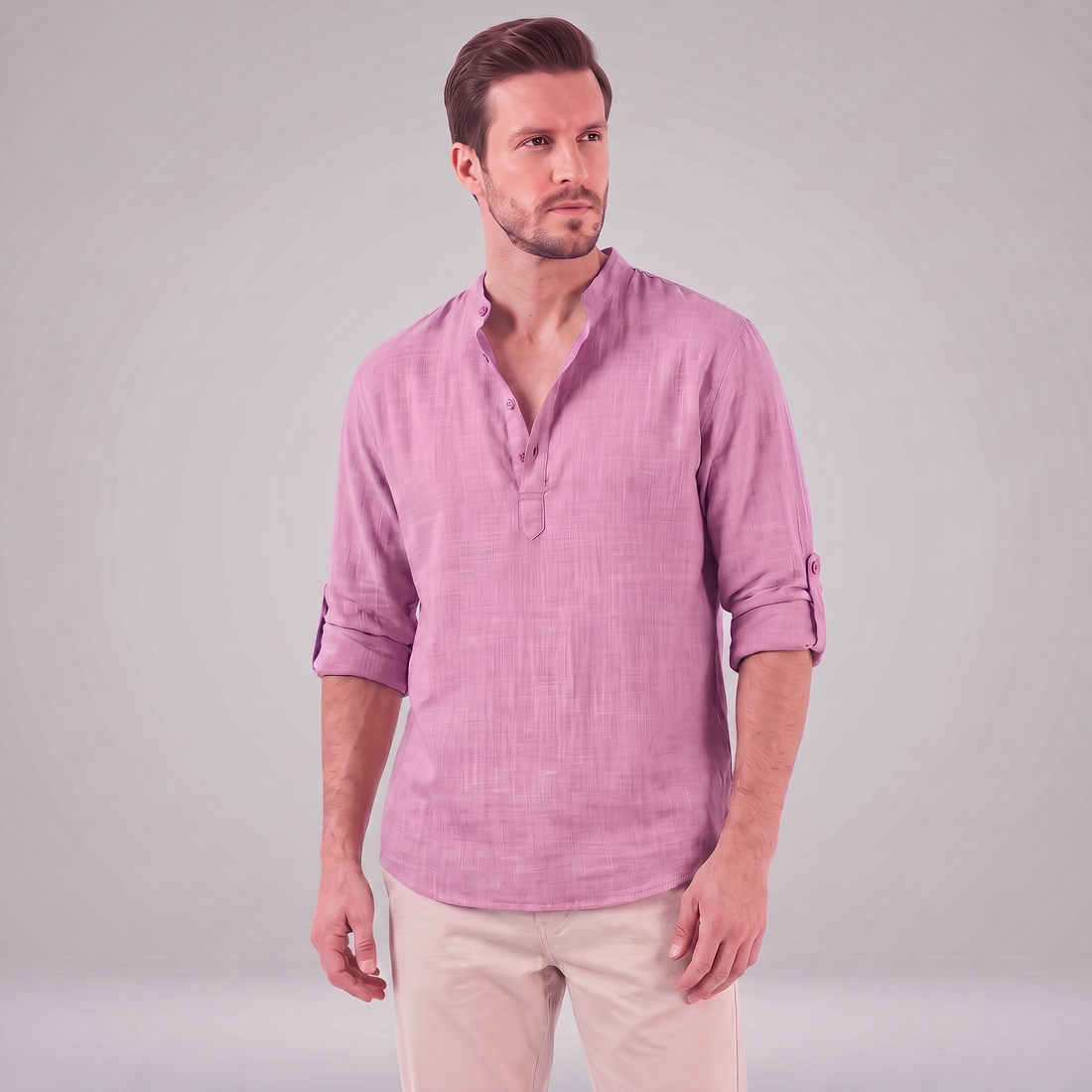 Men's Cotton Popover Henley Shirt