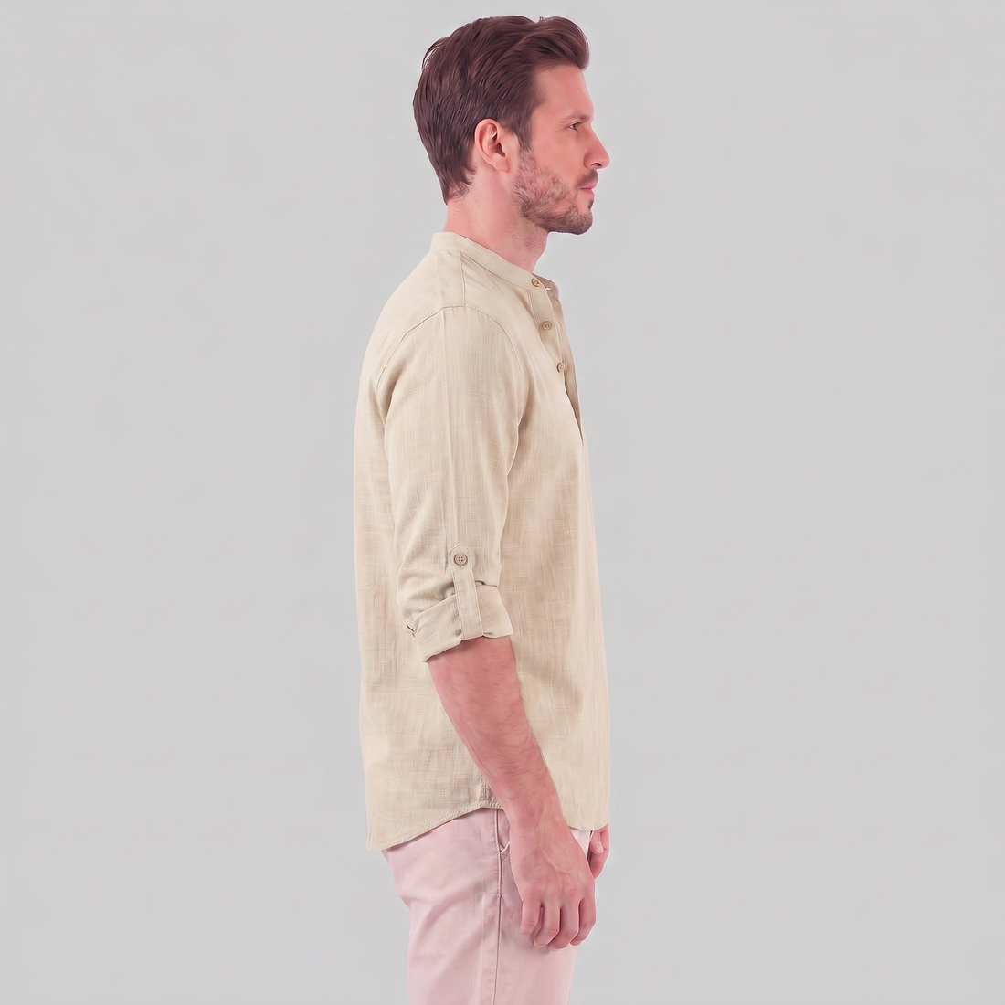 Men's Cotton Popover Henley Shirt