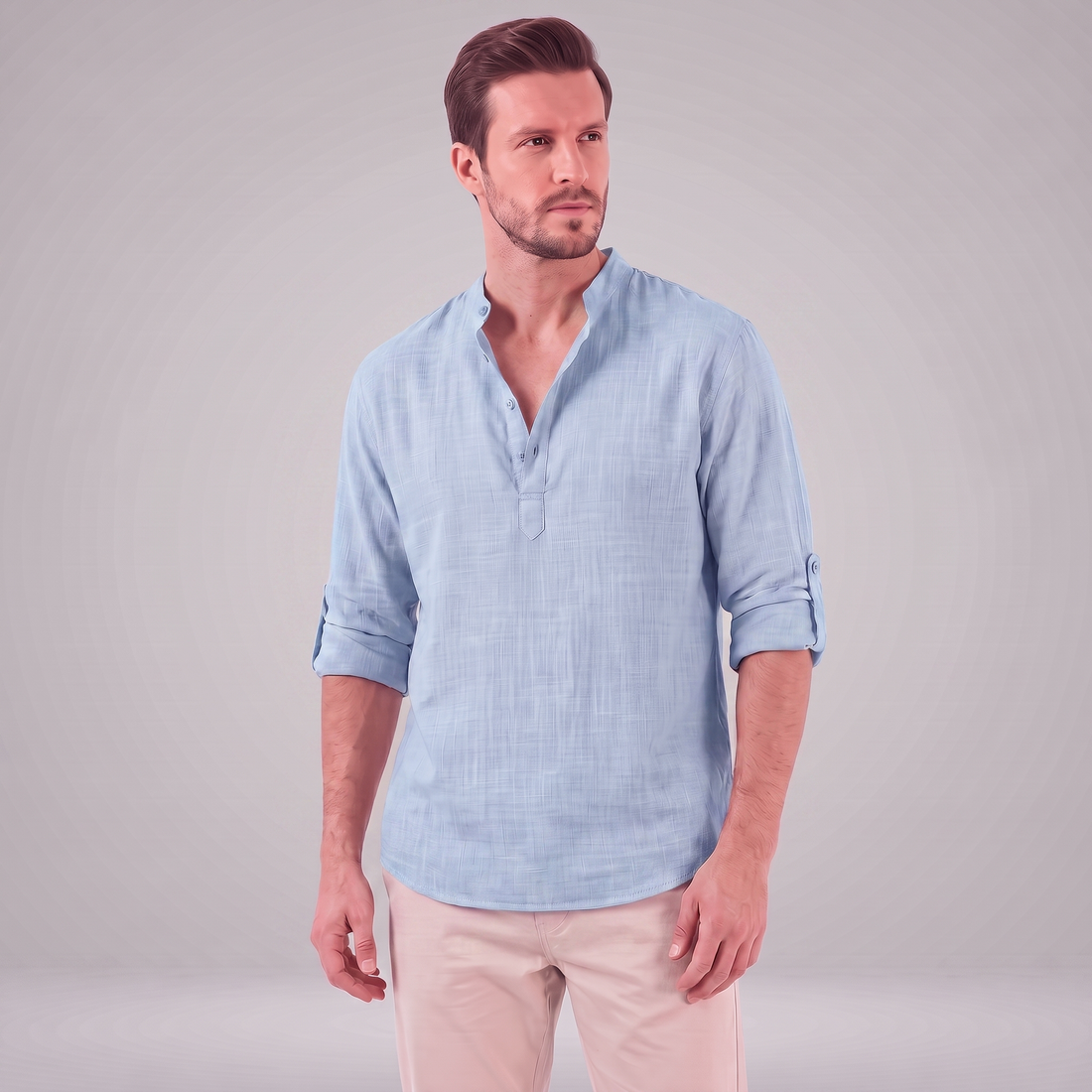 Men's Cotton Popover Henley Shirt