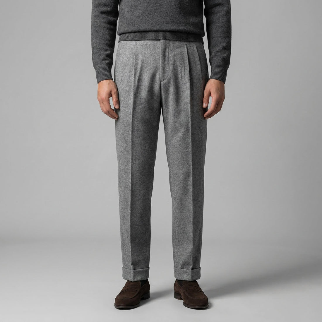 Men's Elegant Straight Fit Trousers with Side Adjuster