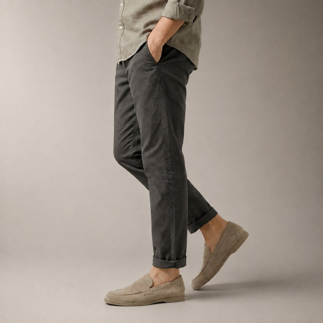 Men's Elegant Suede Penny Loafers