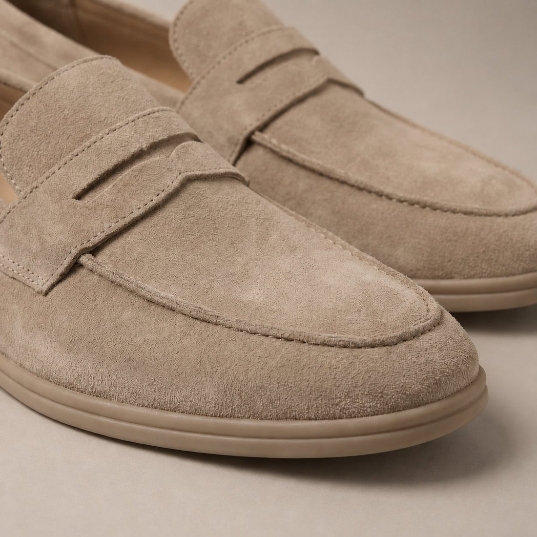 Men's Elegant Suede Penny Loafers