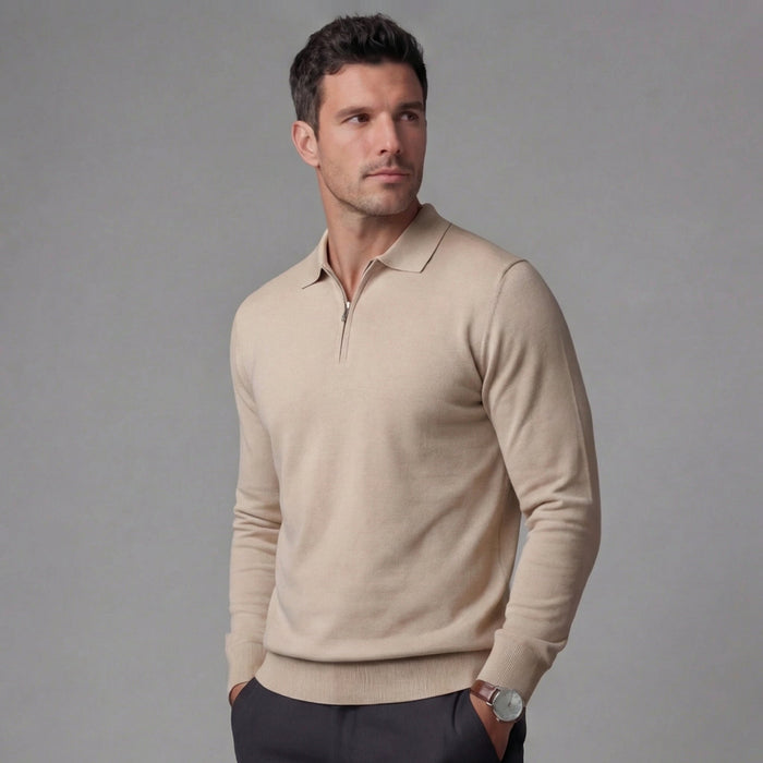 Men's Half Zip Polo Shirt