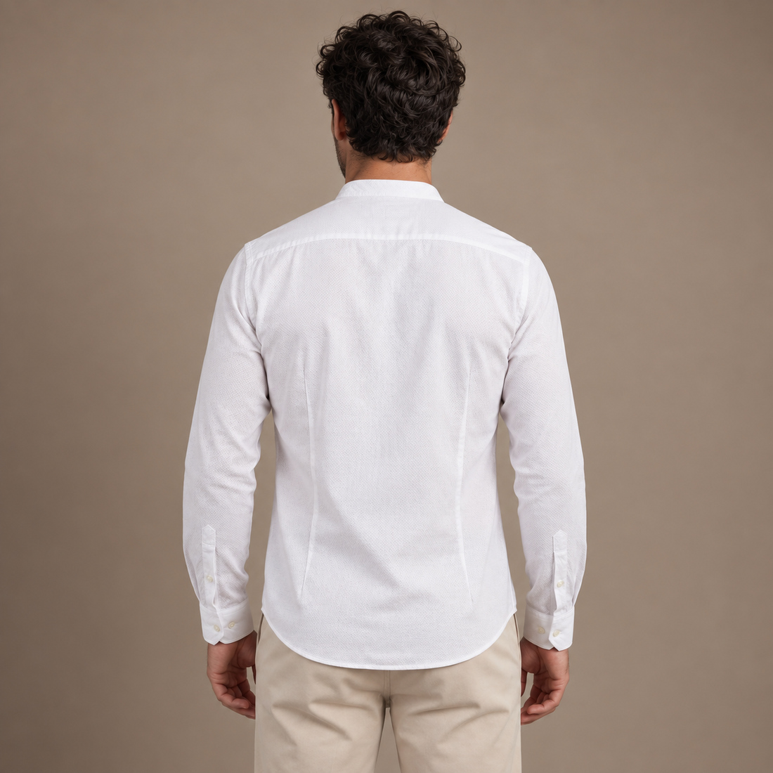 Men's Henley Collar Dress Shirt