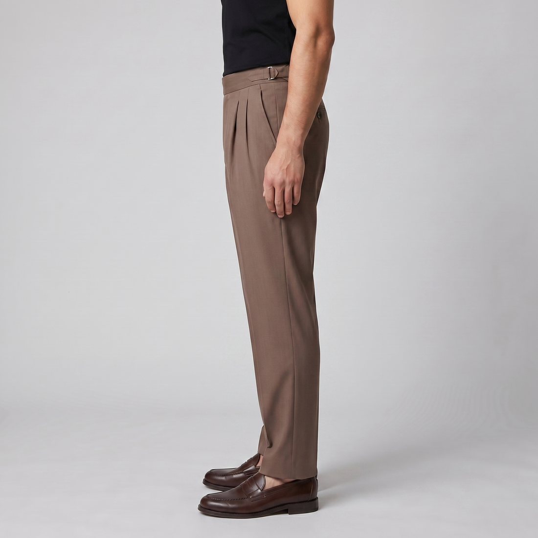 Men's High Waist Formal Trousers with Tailored Fit