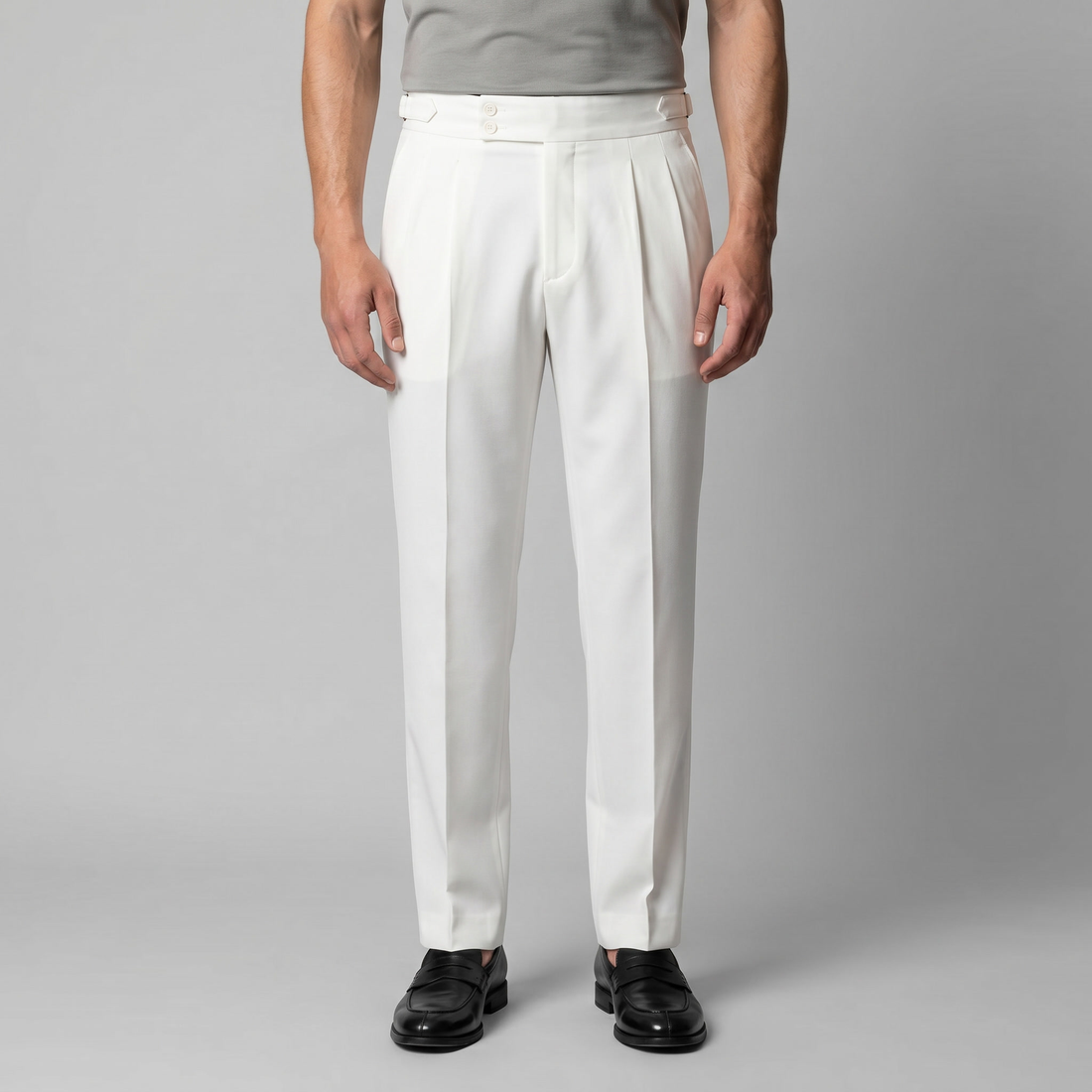 Men's High Waist Formal Trousers with Tailored Fit