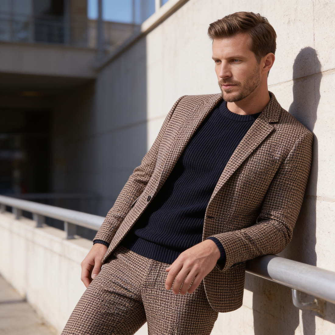 Men's Houndstooth Tailored Suit