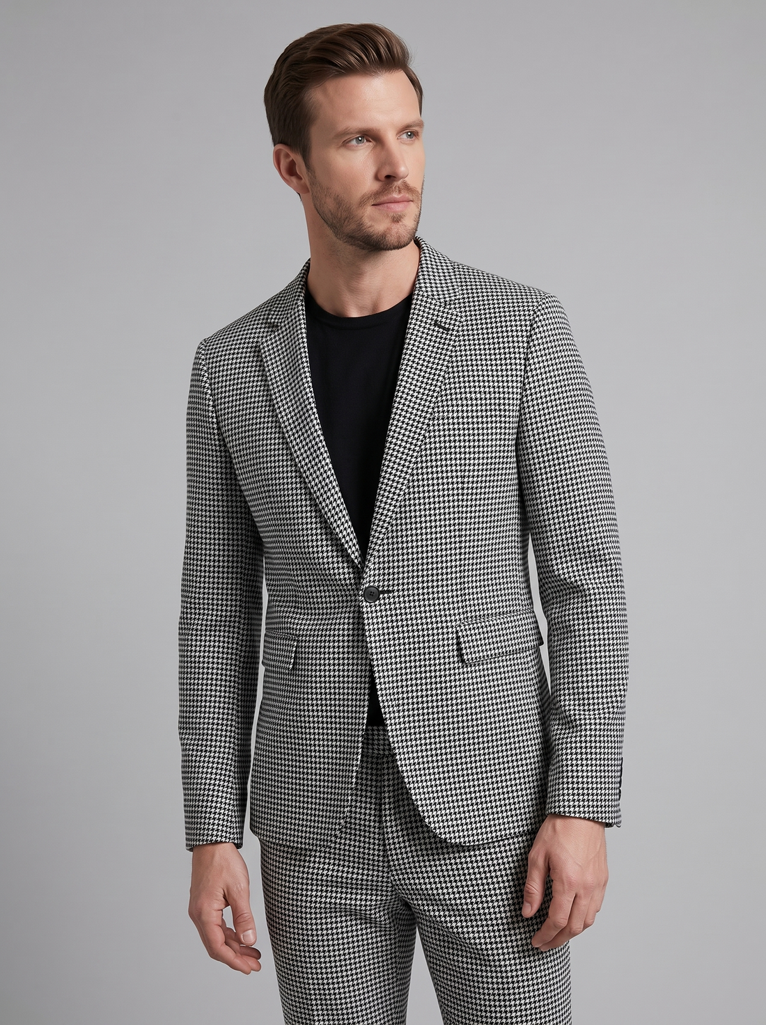 Men's Houndstooth Tailored Suit