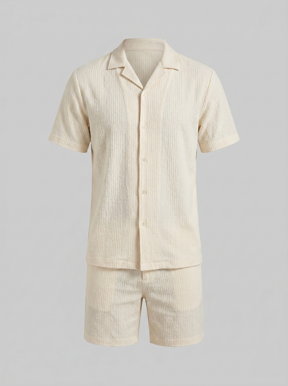 Men's Jacquard Wave Camp Shirt and Shorts Set
