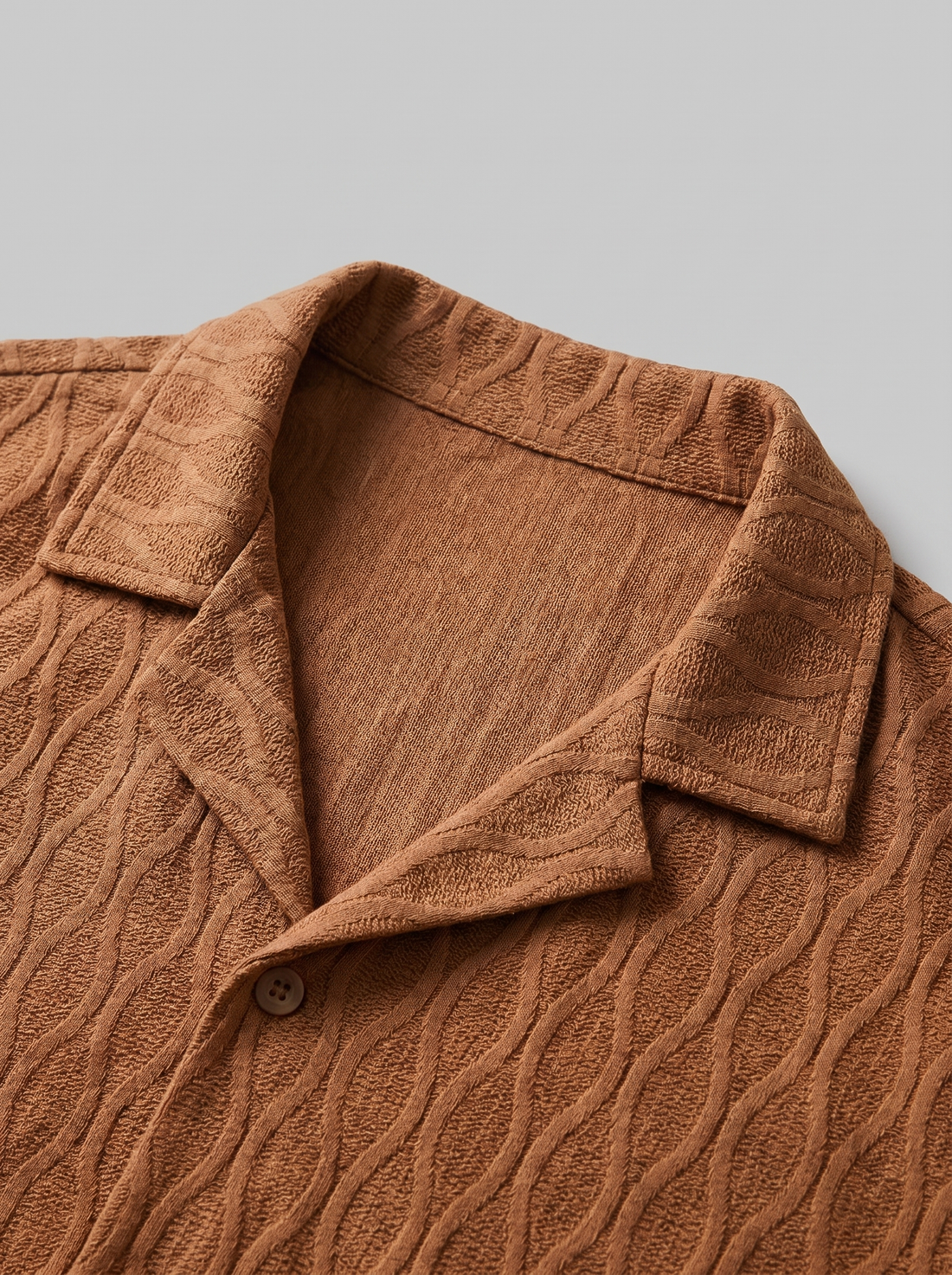 Men's Jacquard Wave Camp Shirt and Shorts Set