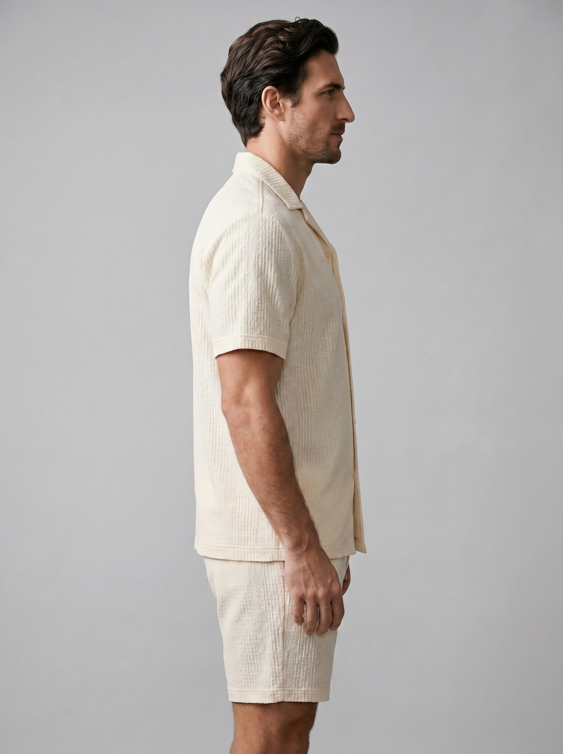 Men's Jacquard Wave Camp Shirt and Shorts Set