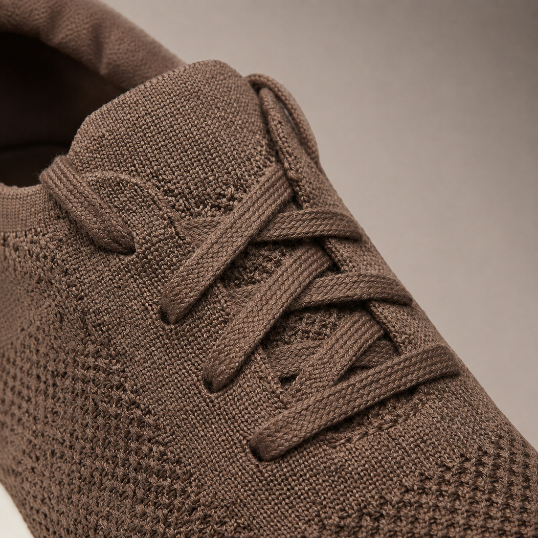 Men's Knit Leather Lace-Up Trainers