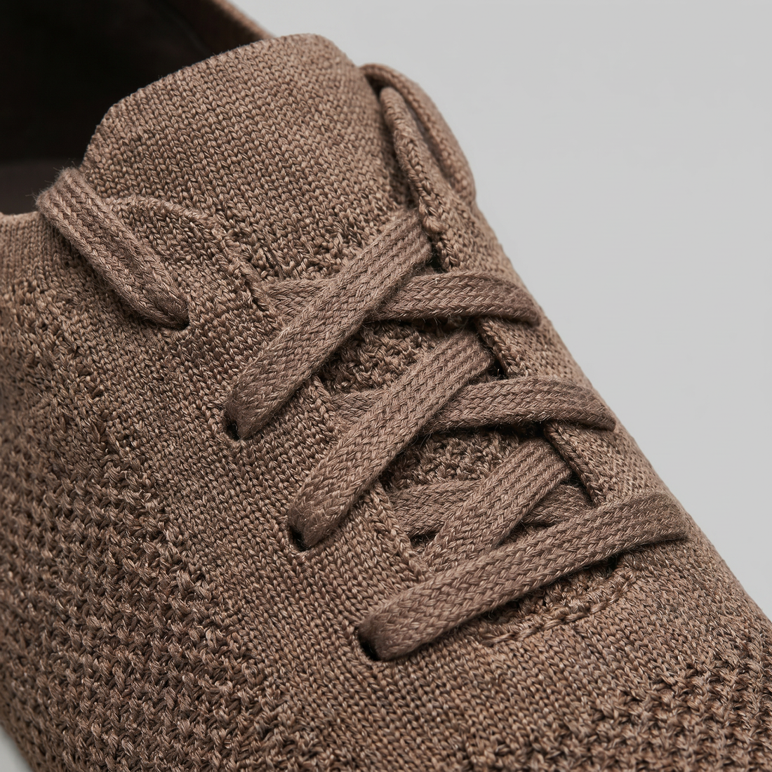 Men's Knit Leather Lace-Up Trainers