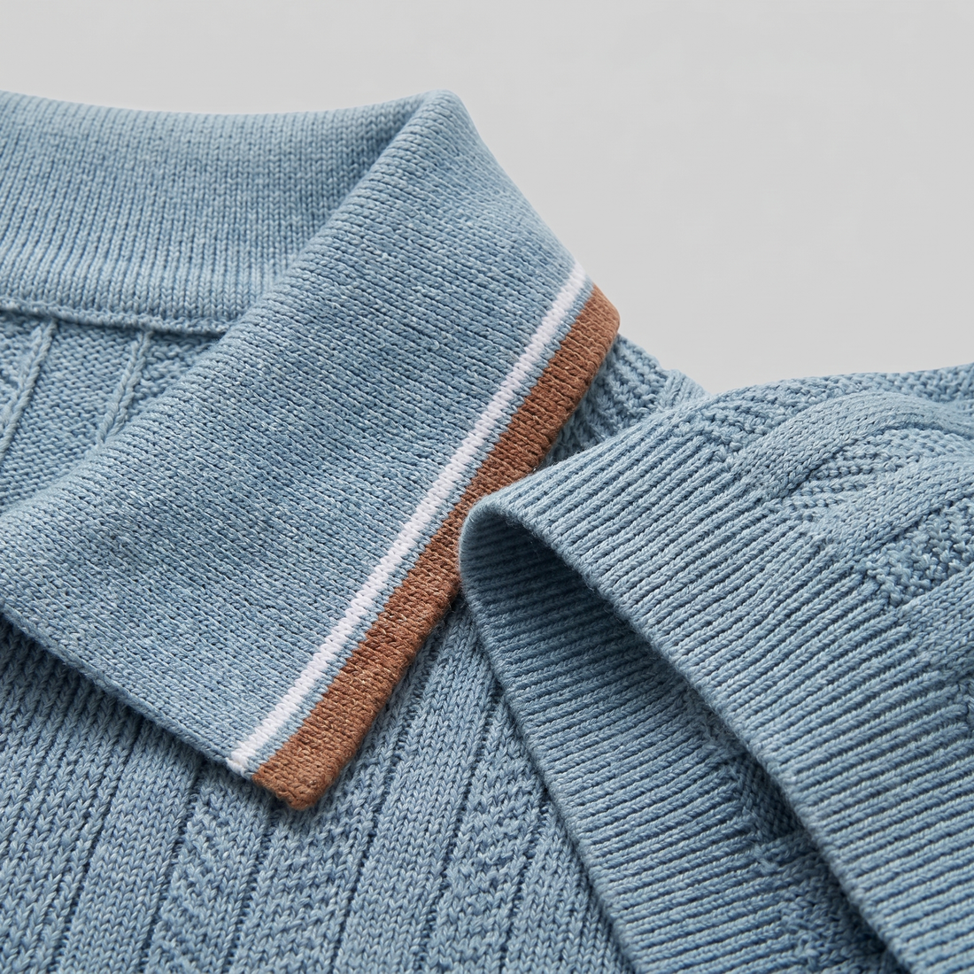 Men's Knit Polo Shirt with Contrast Collar