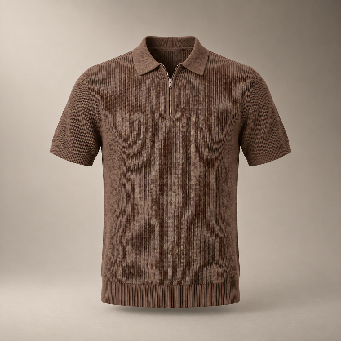 Men's Knit Polo Zip Neck