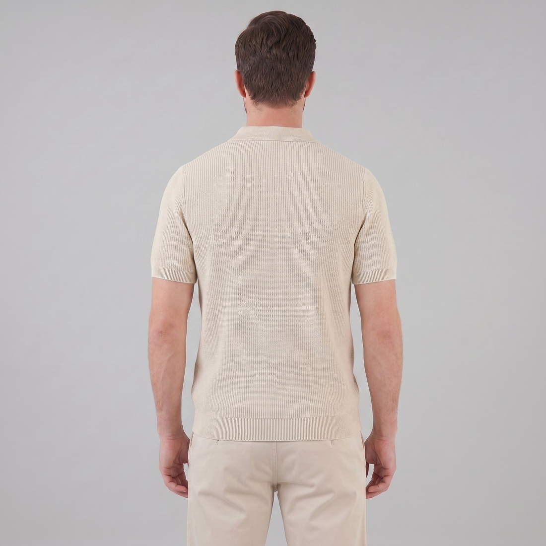Men's Knit Polo Zip Neck