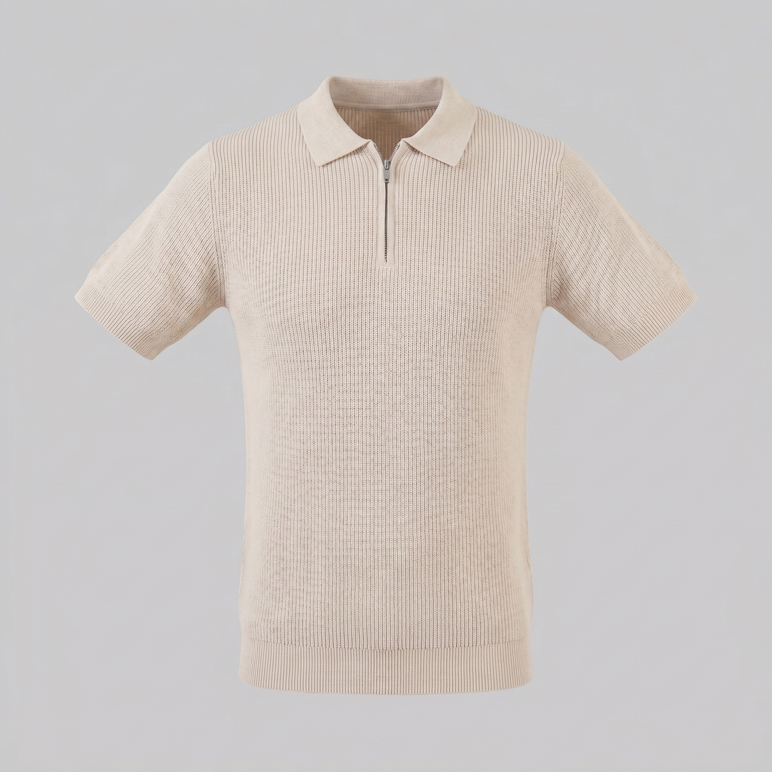 Men's Knit Polo Zip Neck