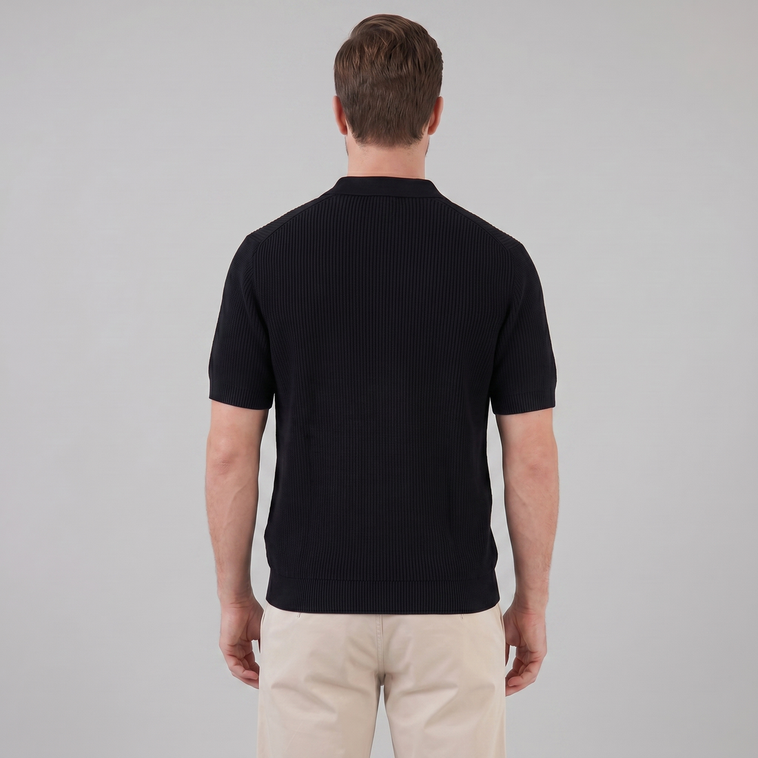 Men's Knit Polo Zip Neck