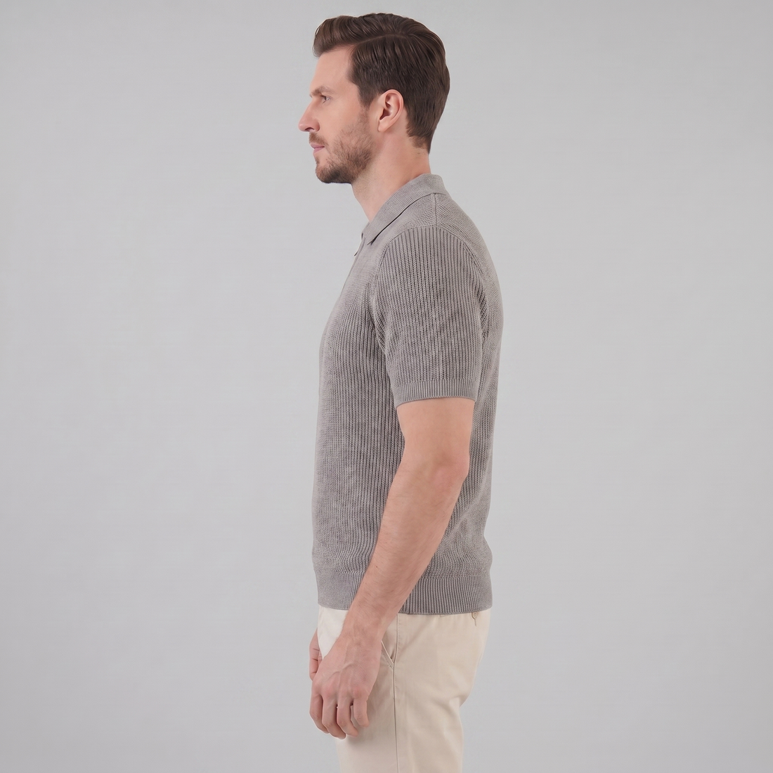 Men's Knit Polo Zip Neck