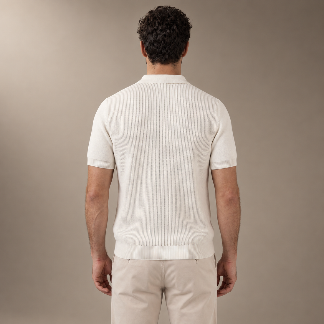 Men's Knit Polo Zip Neck