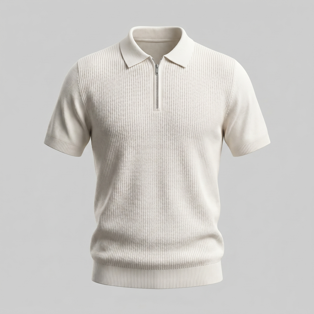 Men's Knit Polo Zip Neck