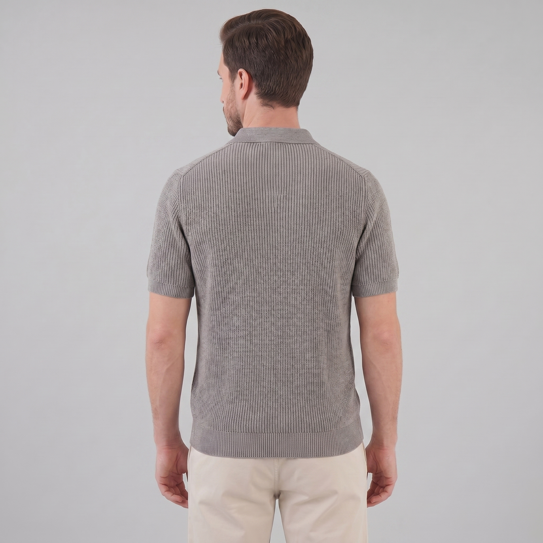 Men's Knit Polo Zip Neck
