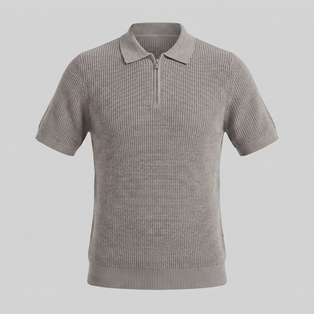 Men's Knit Polo Zip Neck