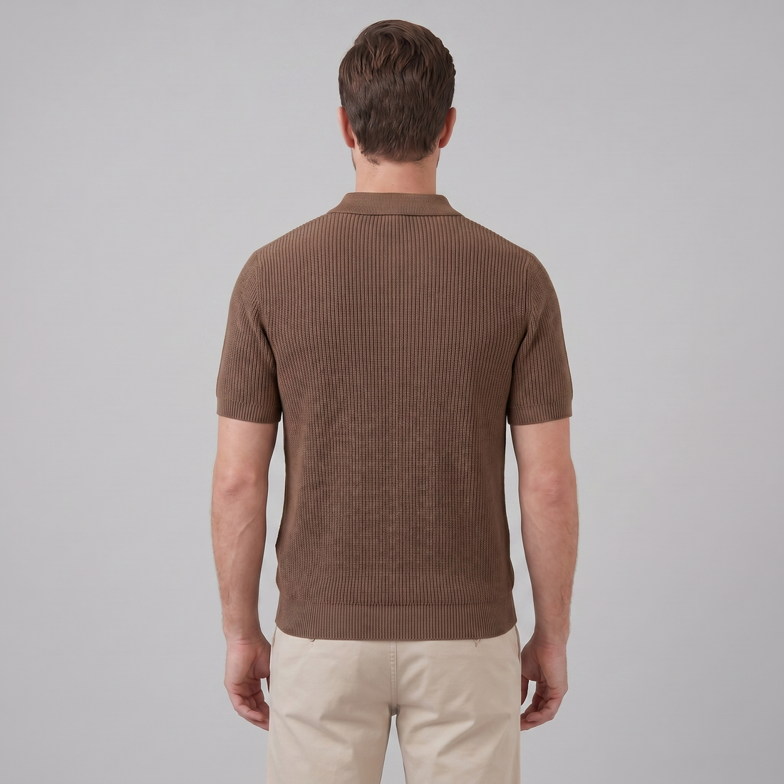 Men's Knit Polo Zip Neck