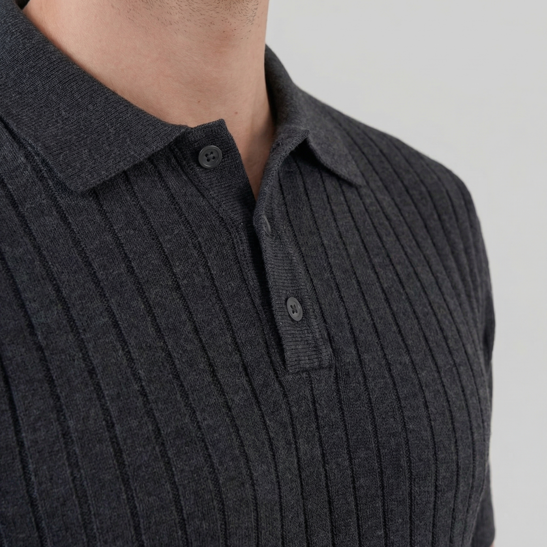 Men's Knit Striped Polo