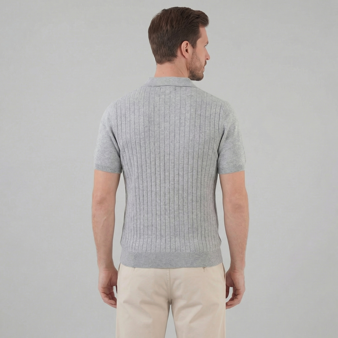 Men's Knit Striped Polo