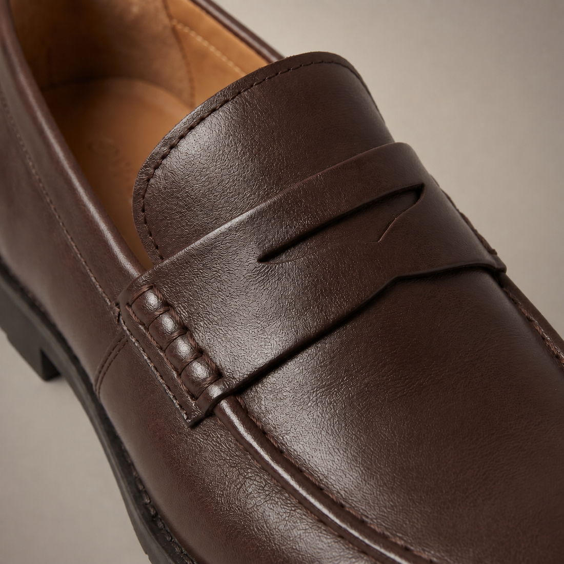 Men's Leather-Look Penny Loafers