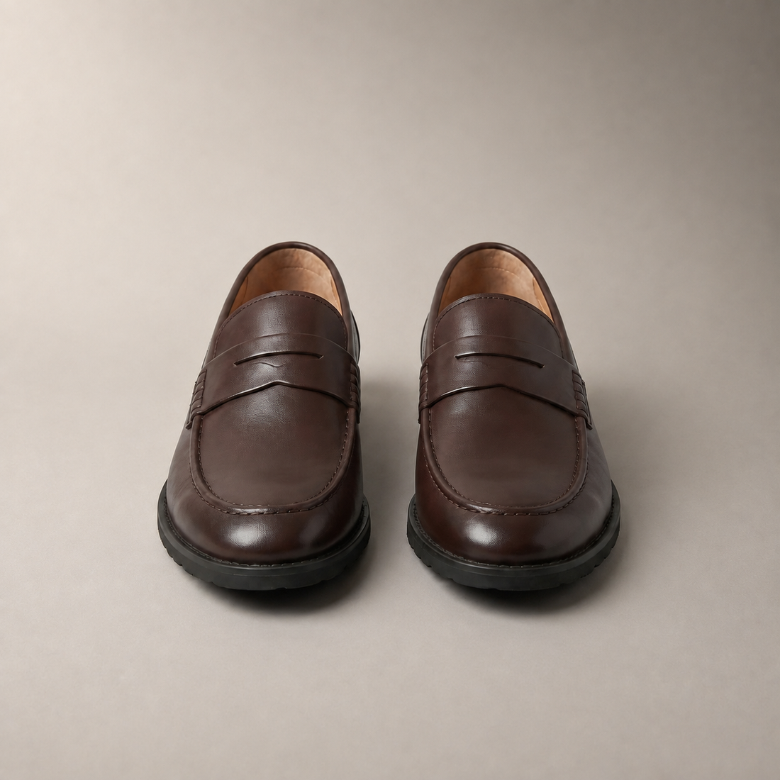 Men's Leather-Look Penny Loafers