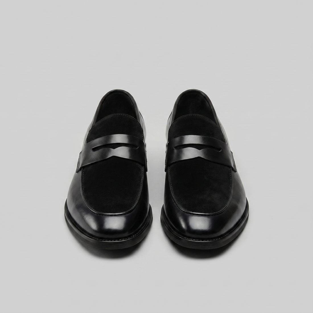 Men's Leather Suede Panel Loafers