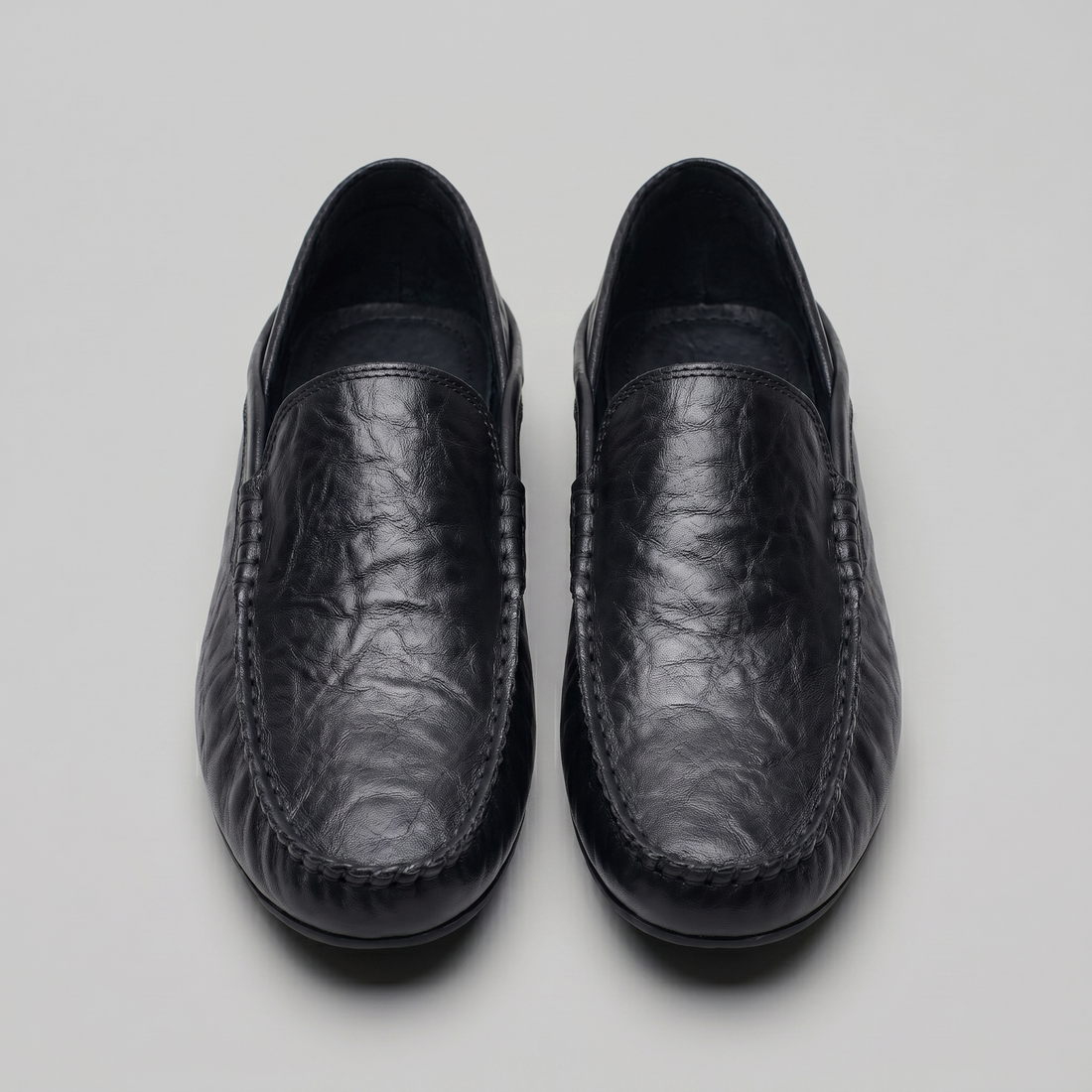 Men's Leather Travel Loafers with Fold-Down Heel