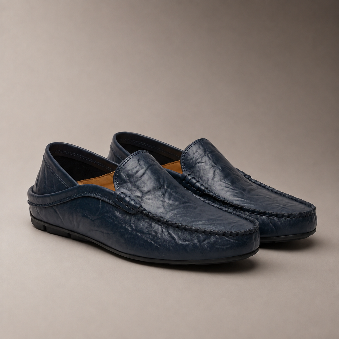 Men's Leather Travel Loafers with Fold-Down Heel