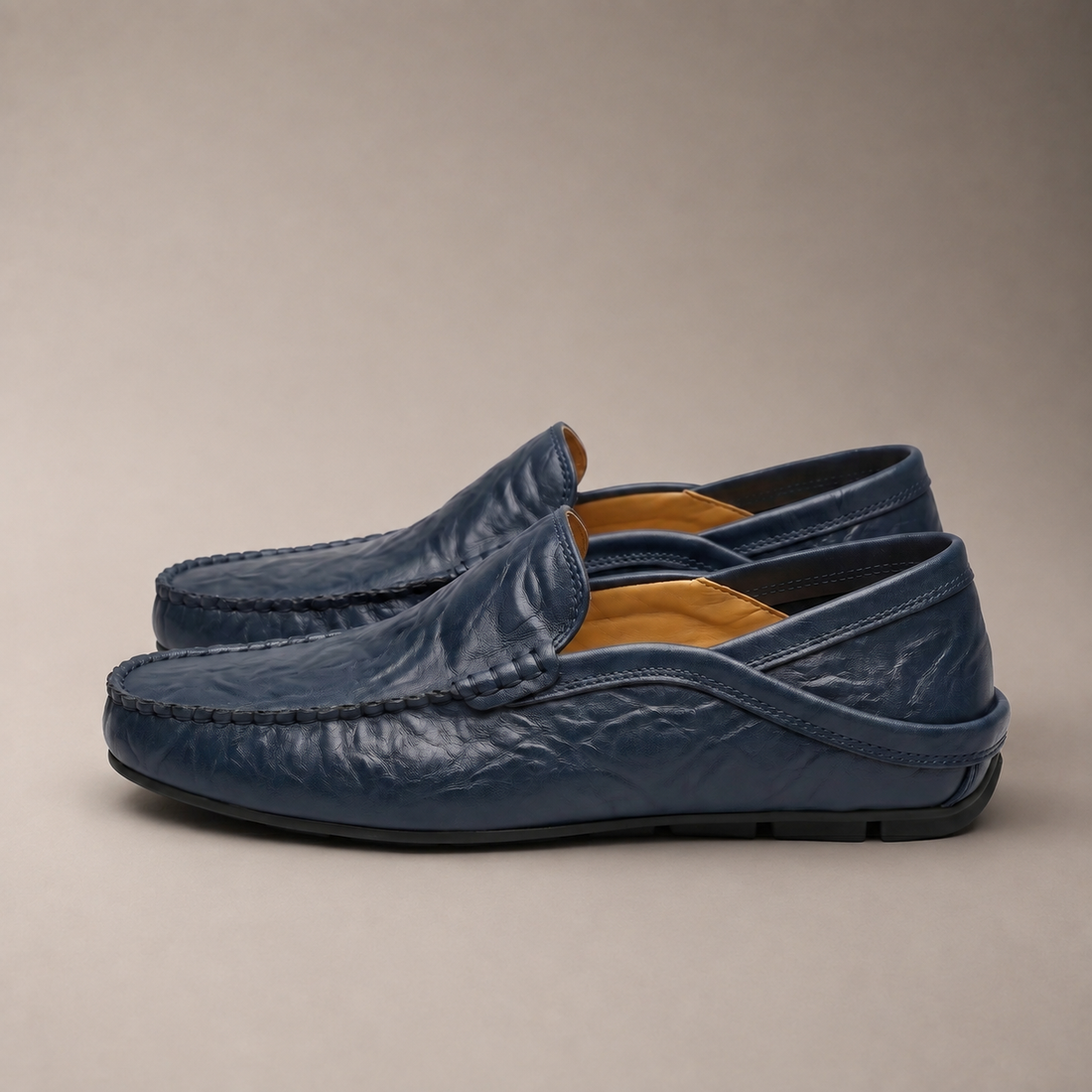 Men's Leather Travel Loafers with Fold-Down Heel