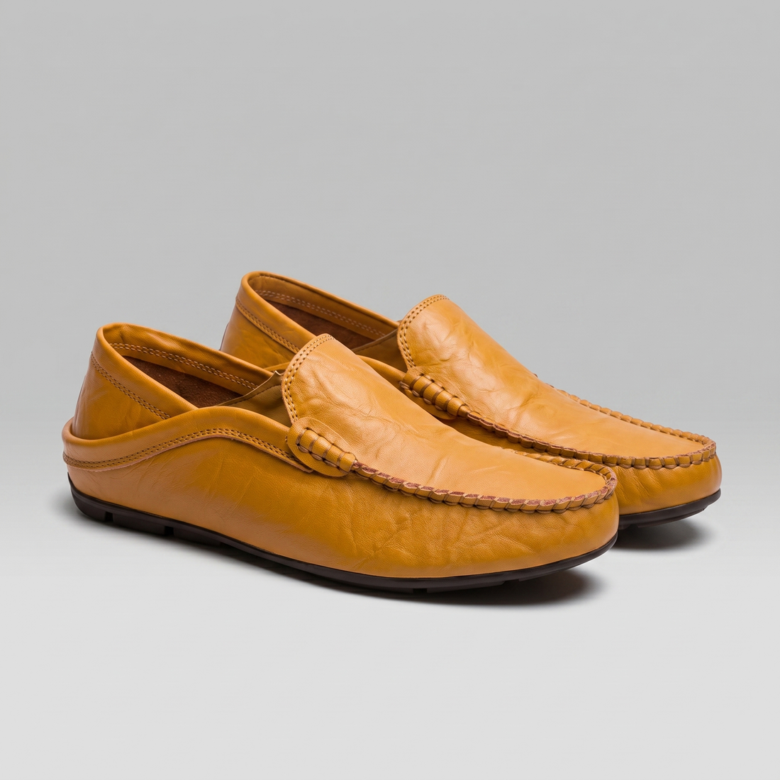 Men's Leather Travel Loafers with Fold-Down Heel