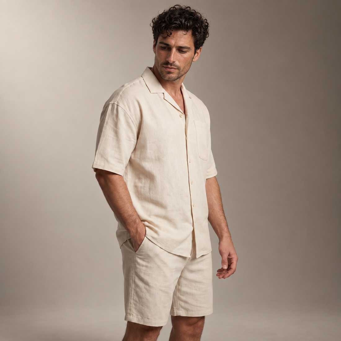 Men's Linen Blend Outfit Set